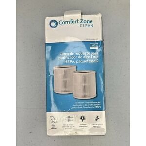 Comfort Zone Clean Air Purifier H2 HEPA Filter CZAPH22 NEW (2-Pack)